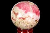 Polished Rhodochrosite Sphere - Argentina #114251-1